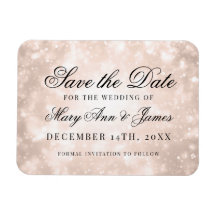 Rosa Gold Champagne Bokeh Elegant Save The Date