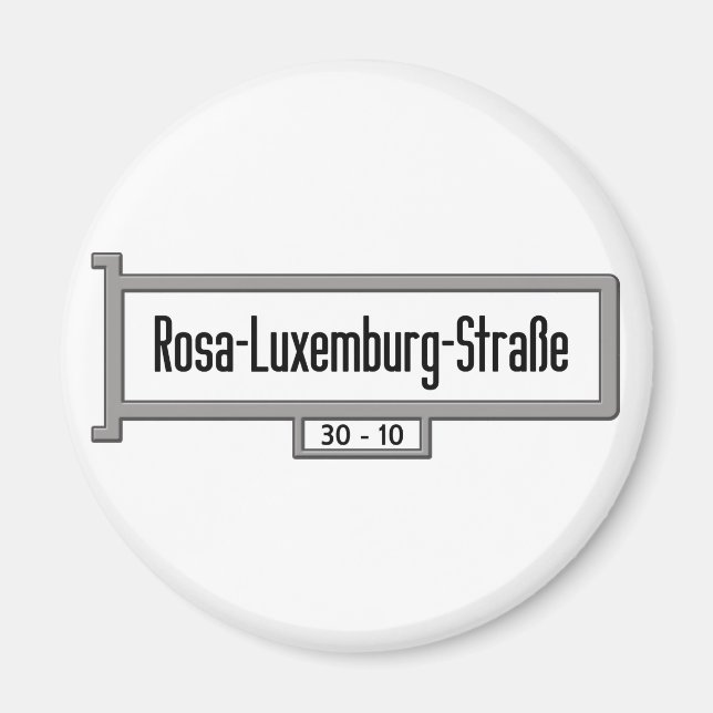 Imán Rosa-Luxemburg-Strasse, Rótulo Callejero de Berlín (Frente)