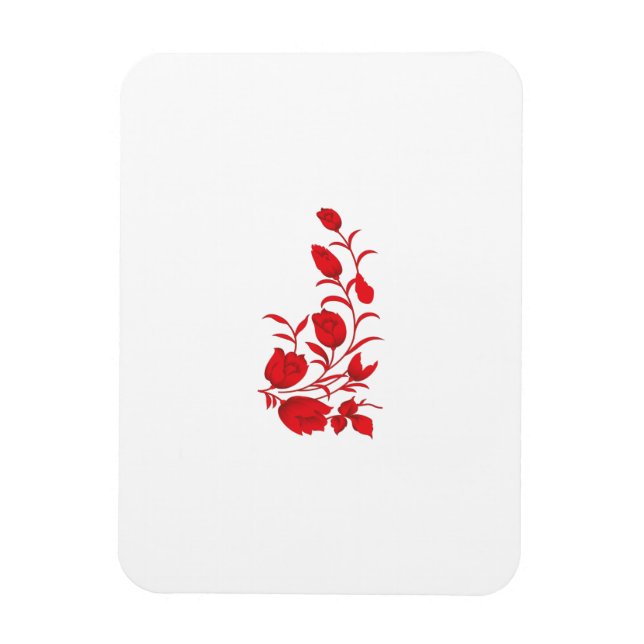 Imán Rosa Madder, diseño floral de Thunderbird (Vertical)