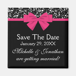 Imán Rosa negra y blanca rosada