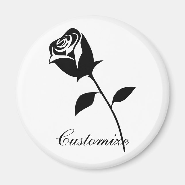 Imán Rosa negro Valentine Flor Thunder_Cove (Frente)