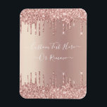Imán Rosa Oro Purpurina Rubor Perforaciones de espuma P<br><div class="desc">Rosa de Oro Purpurina de Rubor Desglose de las gotas Personalizado Texto rosa moderno - Añadir su texto único o eliminar texto - Hacer su regalo especial - Redimensionar y mover o eliminar y agregar texto / elementos con la herramienta de personalización. Diseño de MIGNED. Por favor, vea mis otros...</div>