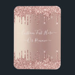 Imán Rosa Oro Purpurina Rubor Perforaciones de espuma P<br><div class="desc">Rosa de Oro Purpurina de Rubor Desglose de las gotas Personalizado Texto rosa moderno - Añadir su texto único o eliminar texto - Hacer su regalo especial - Redimensionar y mover o eliminar y agregar texto / elementos con la herramienta de personalización. Diseño de MIGNED. Por favor, vea mis otros...</div>