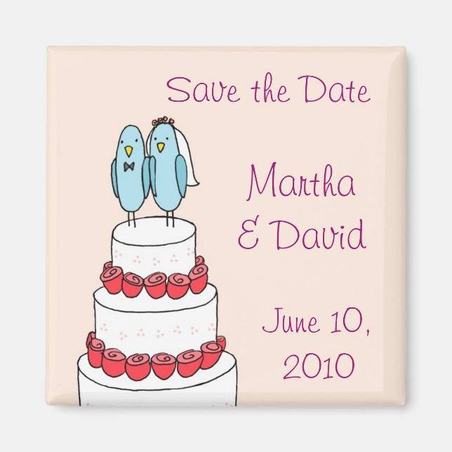 Imán rosa pastel de pájaro (Frente)