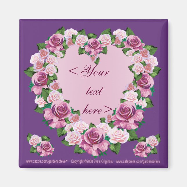 IMÁN ROSA PERSONALIZADO DE CORAZÓN SQ MAGNET (Frente)