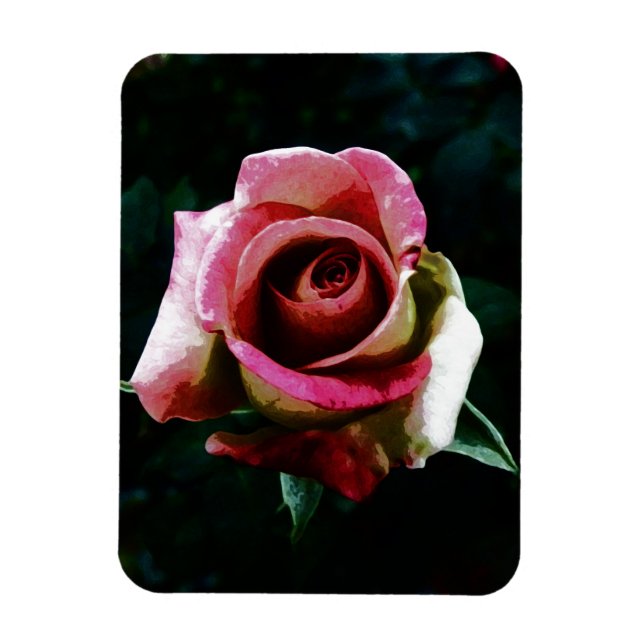 Imán Rosa Pintada al Óleo (Vertical)