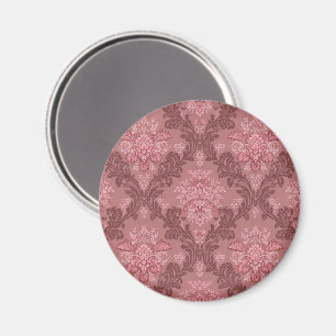 Imán Rosa Polvoriento Rosa Suave Borgoña Damask Elegant