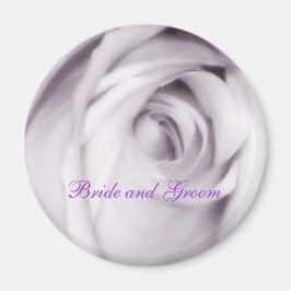 imán rosa púrpura (novia y novio)