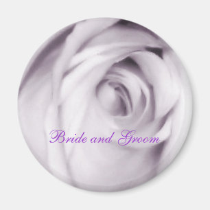 imán rosa púrpura (novia y novio)