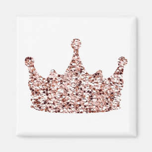 Imán Rosa purpurina Clipart de la Corona de Oro Reina C