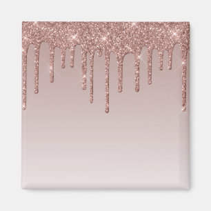 Imán Rosa Purpurina Oro Perforaciones Líquidas