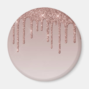 Imán Rosa Purpurina Oro Perforaciones Líquidas