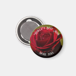 Imán Rosa Roja Texturizada Día de la Madre