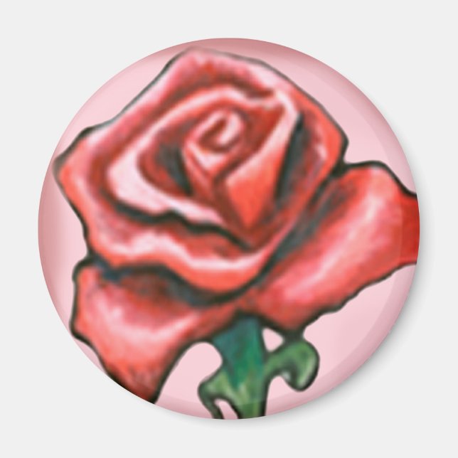 Imán Rosa roja única (Frente)