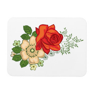 Imán Rosa Roja y Margaritas