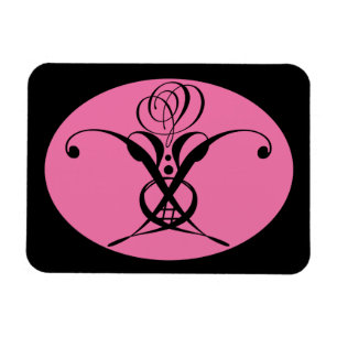 Imán Rosa Rosa y Flourier Negro retro