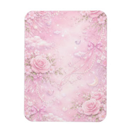 Imán Rosa Soñador Floral Perlas Lazos Destellos