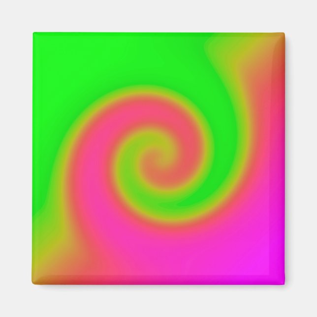 Imán Rosa Verde Swirl (Frente)