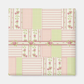 Imán Rosa victoriano Quilt Magnet