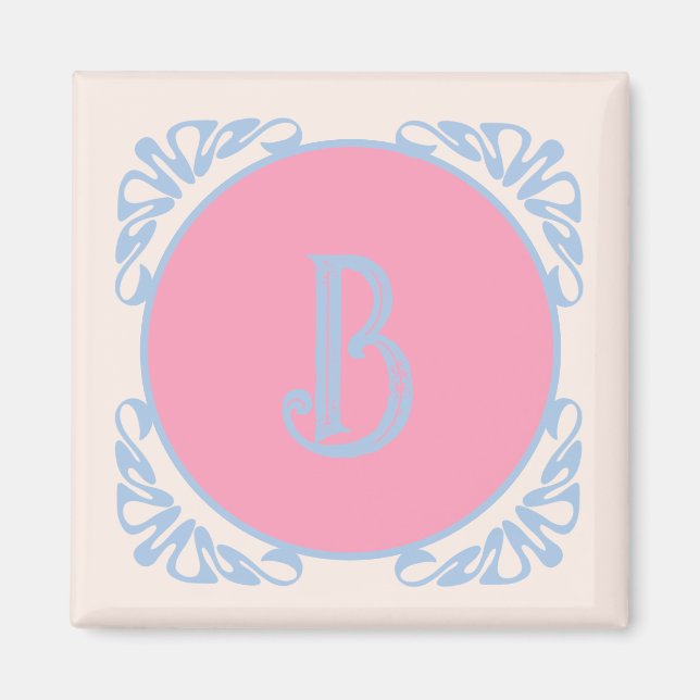 Imán Rosa y azul personalizados (Frente)