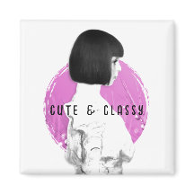 Rosa y negro Chica de clase y clase