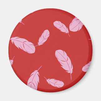 Imán rosa y rojo - plumas