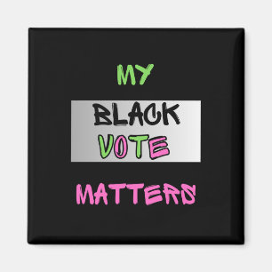 Imán Rosa Y Verde Mi Voto Negro Como Pegatina