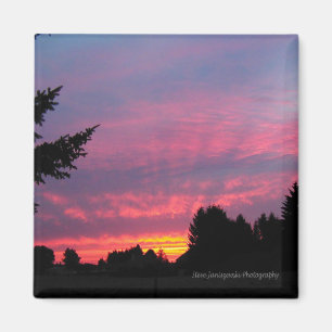 Imán rosado asombroso de la puesta del sol