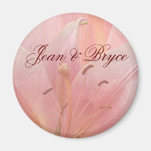 Imán rosado del boda del lirio tigrado