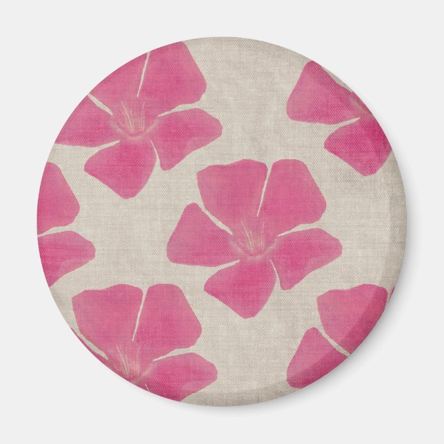 Imán rosado del estampado de plores (Frente)