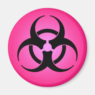 Imán rosado del símbolo del Biohazard