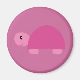 Imán rosado lindo de la tortuga del dibujo animad