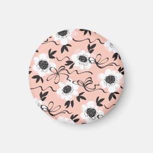 Imán Rosas abstractos, colores pálidos, patrón vintage.