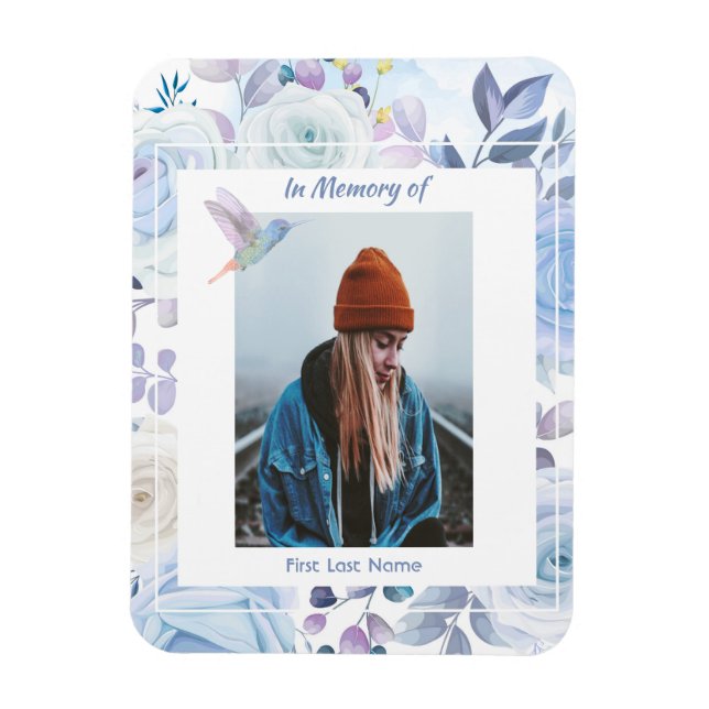 Imán Rosas conmemorativos Keepsake Hummingbird Blue (Vertical)