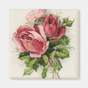 Imán Rosas de la antigüedad del arte del vintage