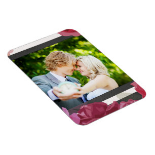 Imán Rosas del Aniversario boda, franjas, foto Personal