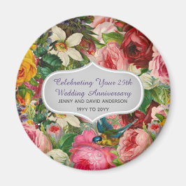 Imán Rosas del aniversario de la boda de Vintage - Conm
