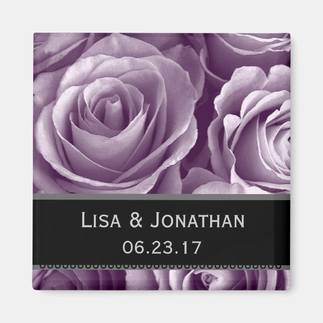 Imán ROSAS del Boda de LAVENDER PURPLE Magnet Bride Gro (Frente)