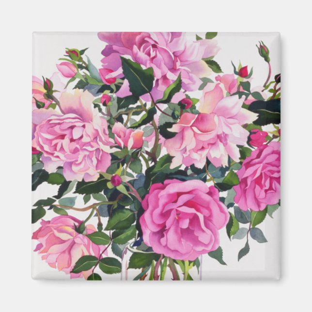 Imán Rosas en una jarra de vidrio (Frente)