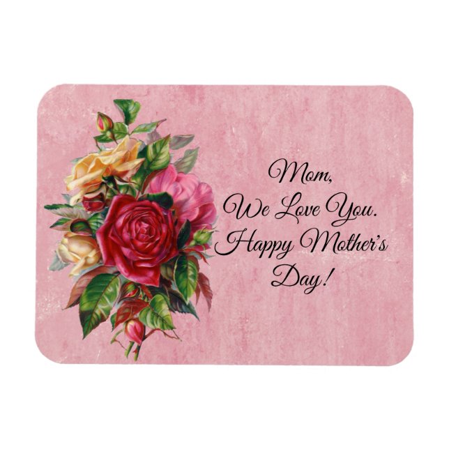 Imán Rosas Magnet del Día de la Madre (Horizontal)