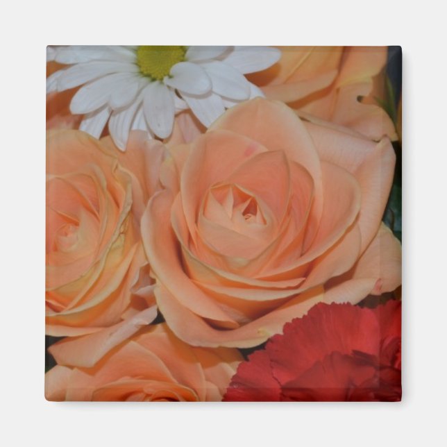 Imán Rosas margaritas flaman la fe de la paz sonríen a  (Frente)