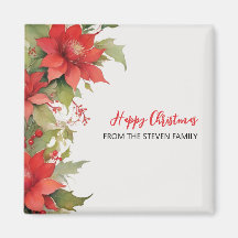 Rosas navidades acuarela | su nombre