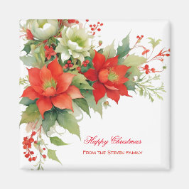 Imán Rosas navidades acuarela | su nombre