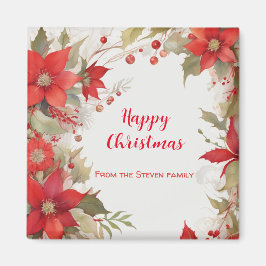 Imán Rosas navidades acuarela | su nombre