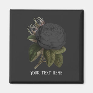 Imán Rosas negros góticos vintage personalizados