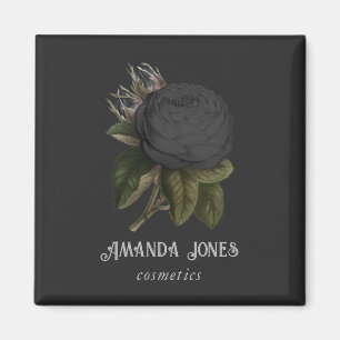 Imán Rosas negros góticos vintage personalizados