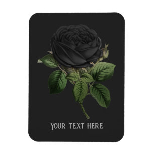 Imán Rosas negros góticos vintage personalizados