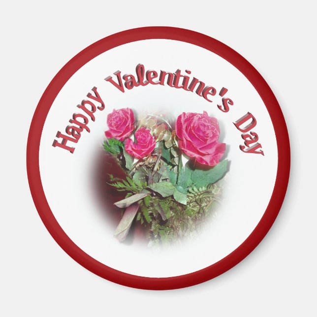 Imán Rosas para El día de San Valentín (Frente)