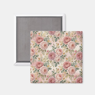 Imán Rosas Polvo de Rosa Encanto Elegante Verde Salvia 