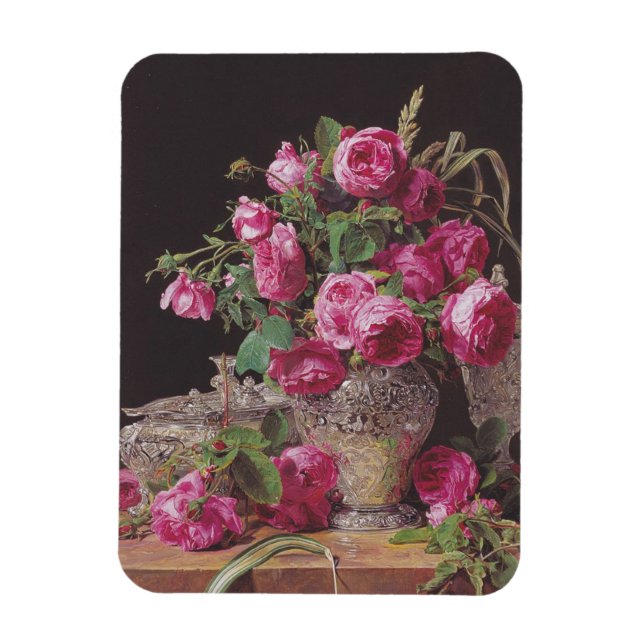 Imán Rosas rosas rosas (por Ferdinand Georg Waldmüller) (Vertical)